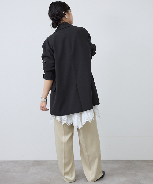 SLOBE IENA（スローブイエナ）の「シングルオーバージャケット（その他アウター・レディース・ブラック/ベージュ・FREE）」の9枚目の写真