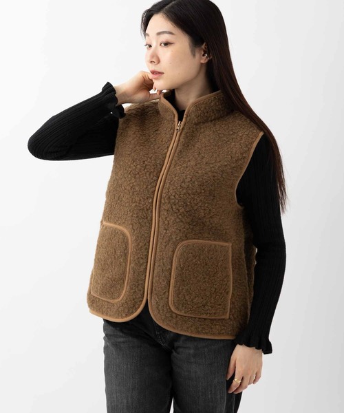 COLD BREAKER(コールドブレーカー)の「COLD BREAKER STAND COLLAR VEST FIGO コールドブレイカー スタンドカラーベスト(ベスト・レディース・ライトベージュ/チャコールグレー/ブラック/ブラウン/シルバーグレー・MEDIUM/SMALL)」の5枚目の写真