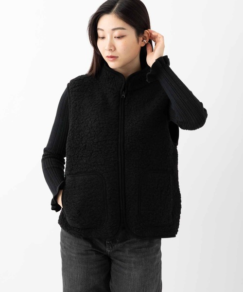 COLD BREAKER(コールドブレーカー)の「COLD BREAKER STAND COLLAR VEST FIGO コールドブレイカー スタンドカラーベスト(ベスト・レディース・ライトベージュ/チャコールグレー/ブラック/ブラウン/シルバーグレー・MEDIUM/SMALL)」の2枚目の写真