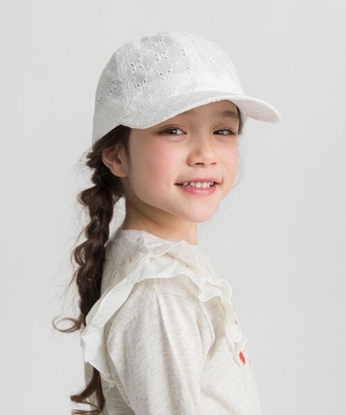 BRANSHES（ブランシェス）の「カットワークレースリボンキャップ（キャップ・キッズ・サックスブルー/オフホワイト・M/L/S）」の4枚目の写真