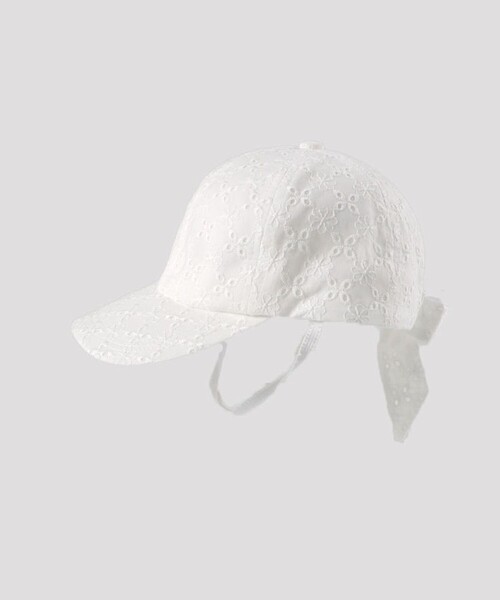 BRANSHES（ブランシェス）の「カットワークレースリボンキャップ（キャップ・キッズ・サックスブルー/オフホワイト・M/L/S）」の7枚目の写真