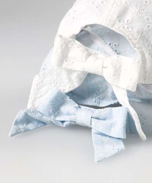 BRANSHES（ブランシェス）の「カットワークレースリボンキャップ（キャップ・キッズ・サックスブルー/オフホワイト・M/L/S）」の9枚目の写真