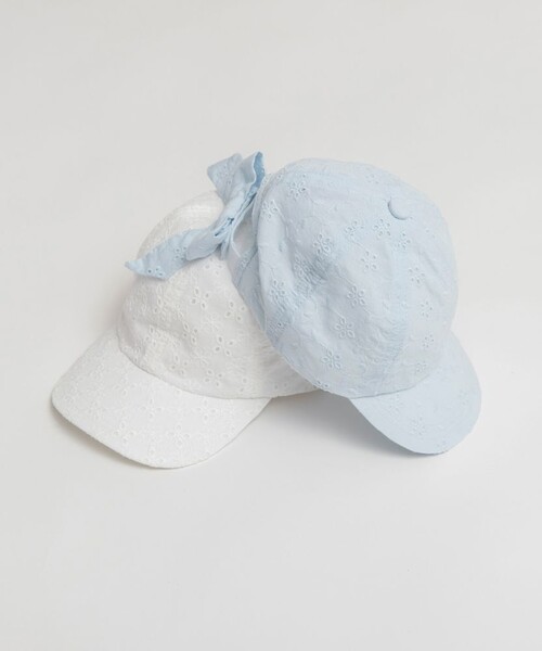 BRANSHES（ブランシェス）の「カットワークレースリボンキャップ（キャップ・キッズ・サックスブルー/オフホワイト・M/L/S）」の15枚目の写真