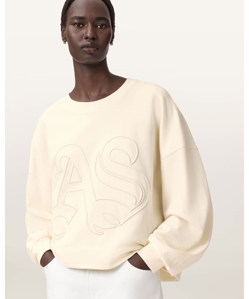 ALLSAINTS(オールセインツ)の「LILA EMBROIDERED OVERSIZED SWEATSHIRT | LILA 刺繍 オーバーサイズ スウェットシャツ(スウェット・レディース・ホワイト系その他・XS/S/M/L)」の2枚目の写真