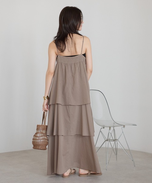 sakishimatokyo(サキシマトーキョー)の「【India Fabric】ティアードキャミワンピ(ワンピース・レディース・ブラウン/ネイビー/モカ・M/L)」の3枚目の写真