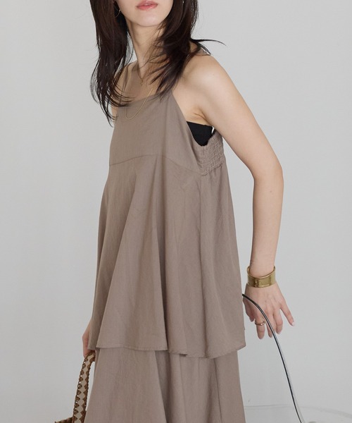 sakishimatokyo(サキシマトーキョー)の「【India Fabric】ティアードキャミワンピ(ワンピース・レディース・ブラウン/ネイビー/モカ・M/L)」の6枚目の写真