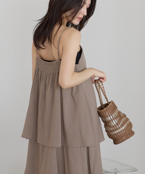 sakishimatokyo(サキシマトーキョー)の「【India Fabric】ティアードキャミワンピ(ワンピース・レディース・ブラウン/ネイビー/モカ・M/L)」の7枚目の写真