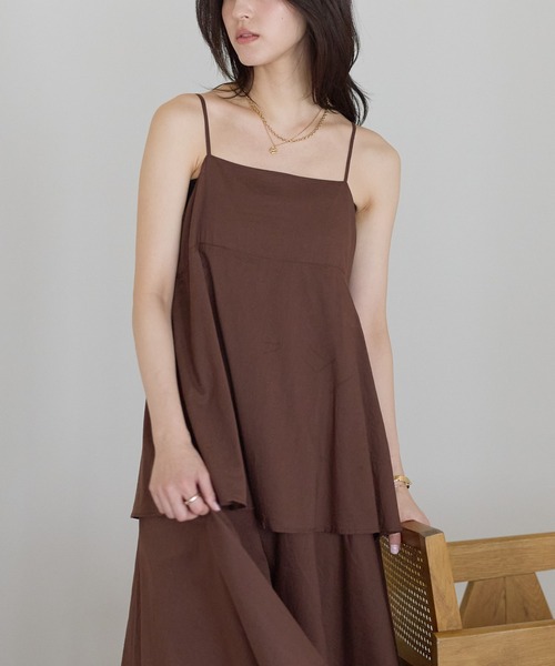 sakishimatokyo(サキシマトーキョー)の「【India Fabric】ティアードキャミワンピ(ワンピース・レディース・ブラウン/ネイビー/モカ・M/L)」の15枚目の写真