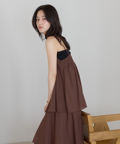 sakishimatokyo(サキシマトーキョー)の「【India Fabric】ティアードキャミワンピ(ワンピース・レディース・ブラウン/ネイビー/モカ・M/L)」の16枚目の写真
