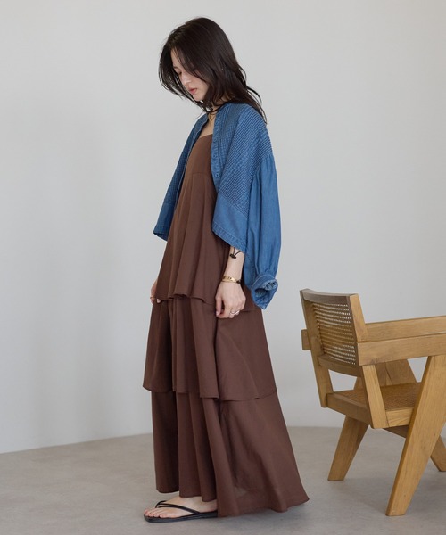 sakishimatokyo(サキシマトーキョー)の「【India Fabric】ティアードキャミワンピ(ワンピース・レディース・ブラウン/ネイビー/モカ・M/L)」の18枚目の写真