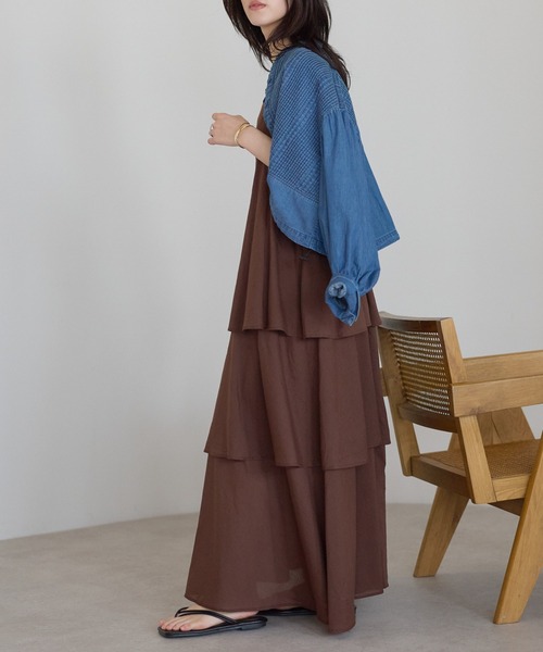 sakishimatokyo(サキシマトーキョー)の「【India Fabric】ティアードキャミワンピ(ワンピース・レディース・ブラウン/ネイビー/モカ・M/L)」の20枚目の写真