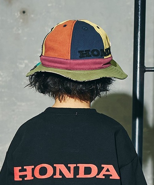 F.O.KIDS（エフオーキッズ）の「F.O.KIDS/エフオーキッズ HONDAコラボワッペンアウトドアハット 2026年春夏（ハット・キッズ・ブラウン/レインボー・52/54）」の8枚目の写真
