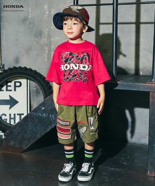 F.O.KIDS（エフオーキッズ）の「F.O.KIDS/エフオーキッズ HONDAコラボワッペンアウトドアハット 2026年春夏（ハット・キッズ・ブラウン/レインボー・52/54）」の5枚目の写真
