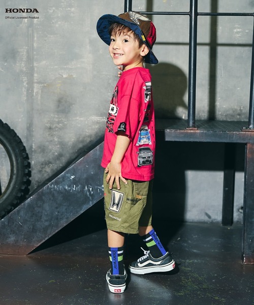 F.O.KIDS（エフオーキッズ）の「F.O.KIDS/エフオーキッズ HONDAコラボワッペンアウトドアハット 2026年春夏（ハット・キッズ・ブラウン/レインボー・52/54）」の6枚目の写真