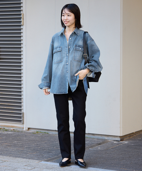 Healthy denim（ヘルシーデニム）の「HEALTHY DENIM/ヘルシーデニム SLOBE別注 petit Almond（シャツ/ブラウス・レディース・スカイブルー/ブルー・FREE）」の3枚目の写真