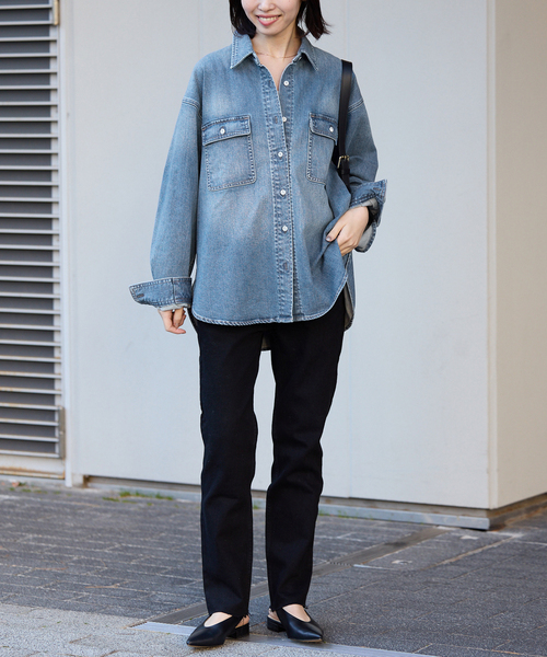 Healthy denim（ヘルシーデニム）の「HEALTHY DENIM/ヘルシーデニム SLOBE別注 petit Almond（シャツ/ブラウス・レディース・スカイブルー/ブルー・FREE）」の4枚目の写真