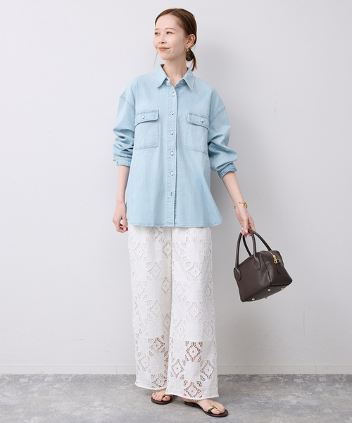 Healthy denim（ヘルシーデニム）の「HEALTHY DENIM/ヘルシーデニム SLOBE別注 petit Almond（シャツ/ブラウス・レディース・スカイブルー/ブルー・FREE）」の12枚目の写真