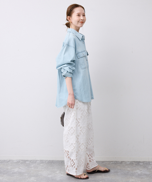 Healthy denim（ヘルシーデニム）の「HEALTHY DENIM/ヘルシーデニム SLOBE別注 petit Almond（シャツ/ブラウス・レディース・スカイブルー/ブルー・FREE）」の15枚目の写真