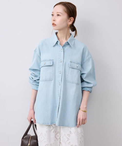 Healthy denim（ヘルシーデニム）の「HEALTHY DENIM/ヘルシーデニム SLOBE別注 petit Almond（シャツ/ブラウス・レディース・スカイブルー/ブルー・FREE）」の17枚目の写真