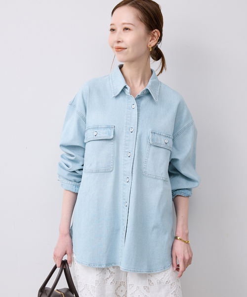 Healthy denim（ヘルシーデニム）の「HEALTHY DENIM/ヘルシーデニム SLOBE別注 petit Almond（シャツ/ブラウス・レディース・スカイブルー/ブルー・FREE）」の18枚目の写真