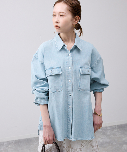 Healthy denim（ヘルシーデニム）の「HEALTHY DENIM/ヘルシーデニム SLOBE別注 petit Almond（シャツ/ブラウス・レディース・スカイブルー/ブルー・FREE）」の22枚目の写真