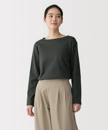 婦人　太番手ボートネック長袖Ｔシャツ