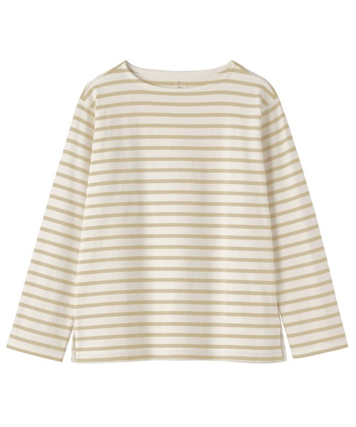 無印良品(ムジルシリョウヒン)の「婦人 太番手ボートネック長袖Tシャツ(Tシャツ/カットソー・レディース・スモーキーグリーン系/オフホワイト/チャコールグレー/ネイビー系/ブルー系/ライトイエロー系・S/L/XL/M)」の13枚目の写真