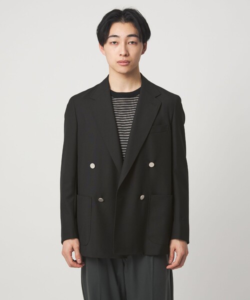 green label relaxing（グリーンレーベルリラクシング）の「TW トロピカル ダブルブレスト 4B ブレザー ジャケット（テーラードジャケット・メンズ・ブラック/ベージュ・M/S/XL/L）」の18枚目の写真