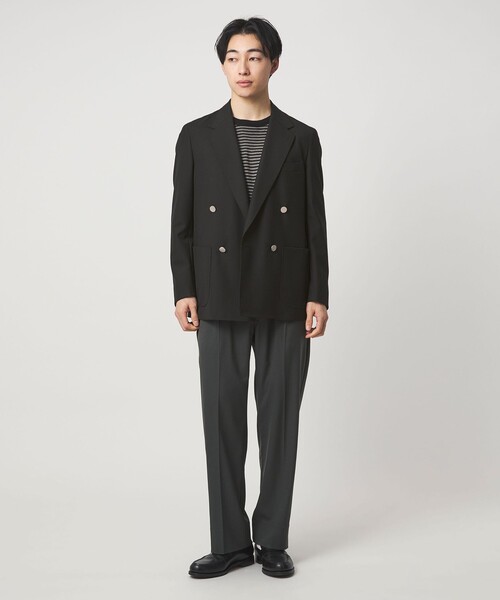 green label relaxing（グリーンレーベルリラクシング）の「TW トロピカル ダブルブレスト 4B ブレザー ジャケット（テーラードジャケット・メンズ・ブラック/ベージュ・M/S/XL/L）」の19枚目の写真