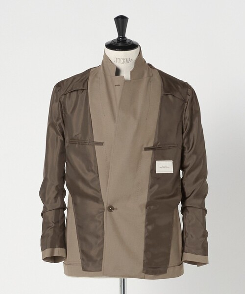 green label relaxing（グリーンレーベルリラクシング）の「TW トロピカル ダブルブレスト 4B ブレザー ジャケット（テーラードジャケット・メンズ・ブラック/ベージュ・M/S/XL/L）」の9枚目の写真