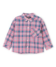 kladskap | オオカミ刺しゅうチェック長袖シャツ(シャツ/ブラウス)