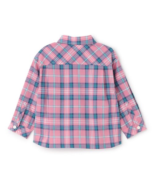 kladskap（クレードスコープ）の「オオカミ刺しゅうチェック長袖シャツ（シャツ/ブラウス・キッズ・ピンク/イエロー・110cm/90cm/120cm）」の3枚目の写真