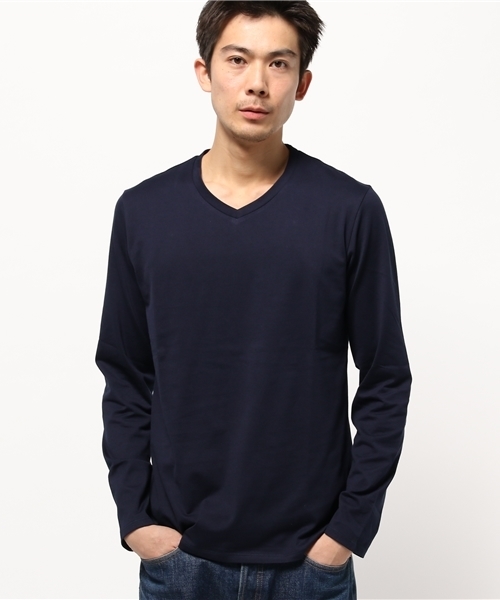EDIFICE(エディフィス)の「◇サルージャテンジク V/N L/S(Tシャツ/カットソー・メンズ・ネイビー/ブラック/チャコールグレー/ホワイト・48/44/46)」の4枚目の写真