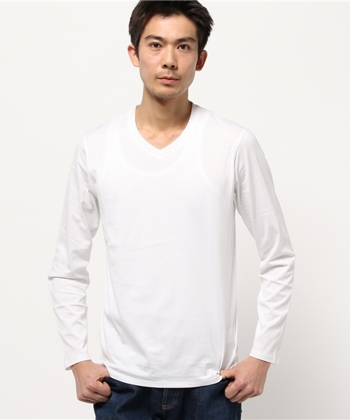 EDIFICE(エディフィス)の「◇サルージャテンジク V/N L/S(Tシャツ/カットソー・メンズ・ネイビー/ブラック/チャコールグレー/ホワイト・48/44/46)」の2枚目の写真