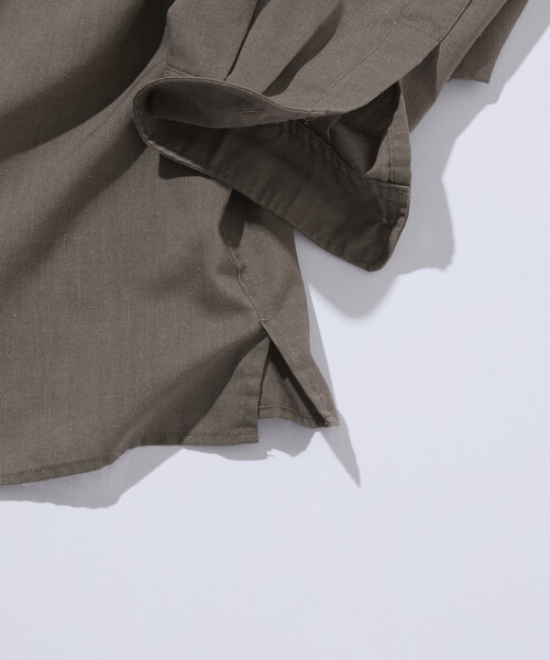 FREAK'S STORE（フリークスストア）の「限定展開 Relax Fit リラックスフィット リネンミックス バンドカラー プルオーバー シャツ（シャツ/ブラウス・メンズ・チャコールグレー/ブラック/ベージュ・SMALL/MEDIUM/LARGE）」の18枚目の写真