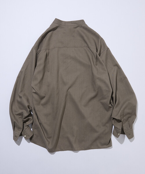 FREAK'S STORE（フリークスストア）の「限定展開 Relax Fit リラックスフィット リネンミックス バンドカラー プルオーバー シャツ（シャツ/ブラウス・メンズ・チャコールグレー/ブラック/ベージュ・SMALL/MEDIUM/LARGE）」の21枚目の写真