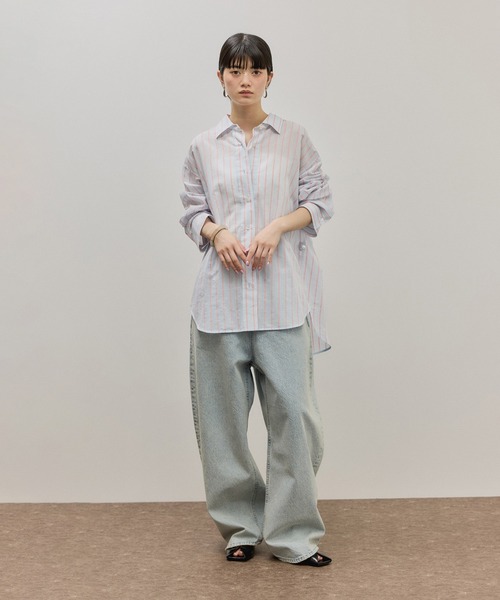 ADAM ET ROPE'（アダムエロペ）の「FAbRICA ストライプマルチwayシャツ（シャツ/ブラウス・レディース・サックスブルー/ターコイズブルー/ピンク系その他2・FREE）」の19枚目の写真