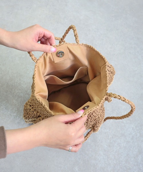 T・S・L（ティーエスエル）の「フリルペーパートートバッグ（かごバッグ・レディース・ベージュ/サックスブルー/ナチュラル・FREE）」の9枚目の写真