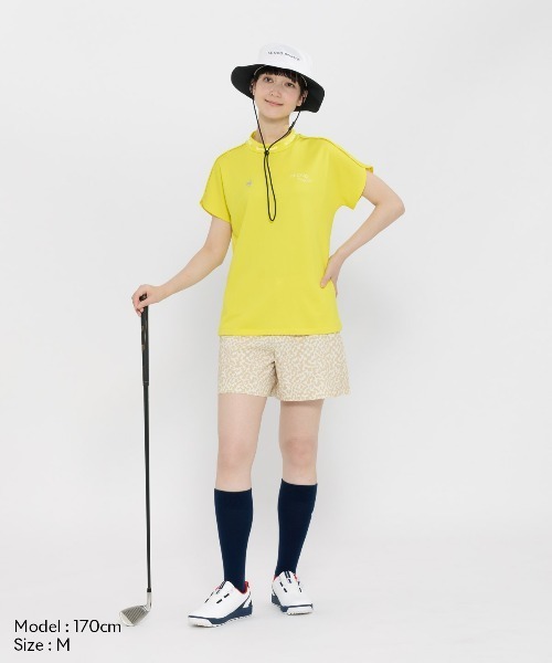 le coq sportif GOLF(ルコックスポルティフゴルフ)の「【ワイドシルエット】モックネックシャツ(Tシャツ/カットソー・レディース・ホワイト/ブルー/イエロー/ネイビー・S/3L/XL/L/M)」の15枚目の写真