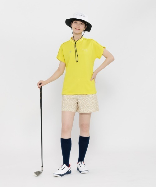 le coq sportif GOLF(ルコックスポルティフゴルフ)の「【ワイドシルエット】モックネックシャツ(Tシャツ/カットソー・レディース・ホワイト/ブルー/イエロー/ネイビー・S/3L/XL/L/M)」の17枚目の写真