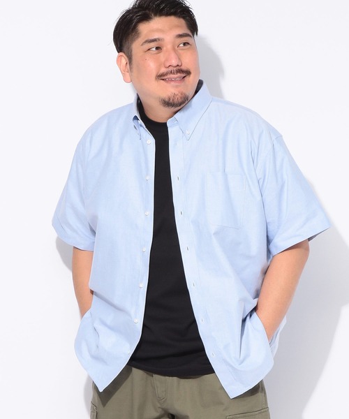 B&T CLUB（ビーティークラブ）の「シャツ 半袖 メンズ 大きいサイズ 無地 ボタンダウン B＆T CLUB (ビーアンドティークラブ)（シャツ/ブラウス・メンズ・ホワイト/ネイビー/ダークグレー/サックスブルー・X3(6L～7L)/X2(4L～5L)/X1(3L～4L)）」の4枚目の写真