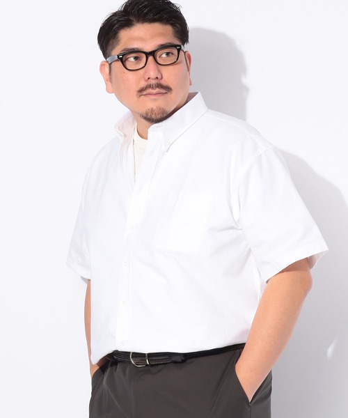 B&T CLUB（ビーティークラブ）の「シャツ 半袖 メンズ 大きいサイズ 無地 ボタンダウン B＆T CLUB (ビーアンドティークラブ)（シャツ/ブラウス・メンズ・ホワイト/ネイビー/ダークグレー/サックスブルー・X3(6L～7L)/X2(4L～5L)/X1(3L～4L)）」の10枚目の写真