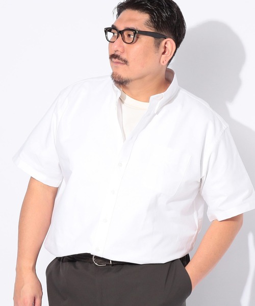 B&T CLUB（ビーティークラブ）の「シャツ 半袖 メンズ 大きいサイズ 無地 ボタンダウン B＆T CLUB (ビーアンドティークラブ)（シャツ/ブラウス・メンズ・ホワイト/ネイビー/ダークグレー/サックスブルー・X3(6L～7L)/X2(4L～5L)/X1(3L～4L)）」の6枚目の写真