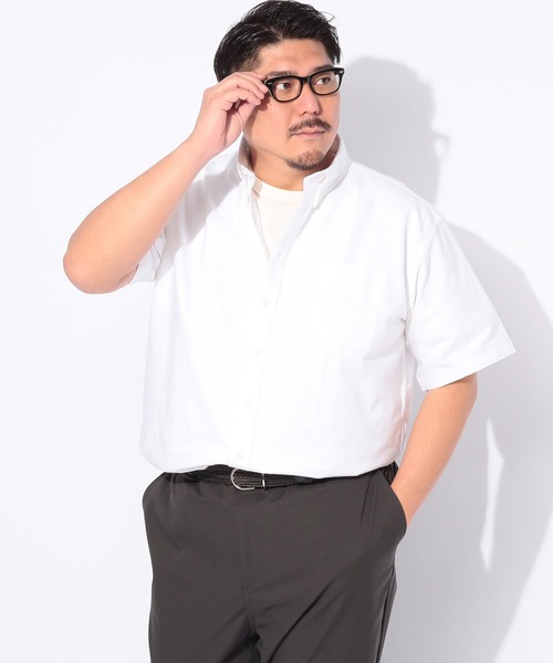 B&T CLUB（ビーティークラブ）の「シャツ 半袖 メンズ 大きいサイズ 無地 ボタンダウン B＆T CLUB (ビーアンドティークラブ)（シャツ/ブラウス・メンズ・ホワイト/ネイビー/ダークグレー/サックスブルー・X3(6L～7L)/X2(4L～5L)/X1(3L～4L)）」の5枚目の写真