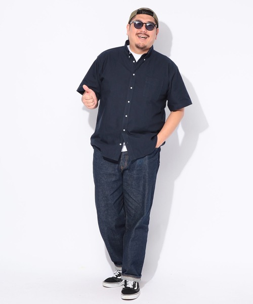 B&T CLUB（ビーティークラブ）の「シャツ 半袖 メンズ 大きいサイズ 無地 ボタンダウン B＆T CLUB (ビーアンドティークラブ)（シャツ/ブラウス・メンズ・ホワイト/ネイビー/ダークグレー/サックスブルー・X3(6L～7L)/X2(4L～5L)/X1(3L～4L)）」の18枚目の写真