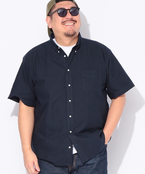 B&T CLUB（ビーティークラブ）の「シャツ 半袖 メンズ 大きいサイズ 無地 ボタンダウン B＆T CLUB (ビーアンドティークラブ)（シャツ/ブラウス・メンズ・ホワイト/ネイビー/ダークグレー/サックスブルー・X3(6L～7L)/X2(4L～5L)/X1(3L～4L)）」の19枚目の写真