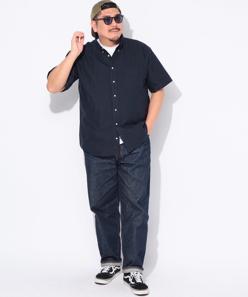 B&T CLUB（ビーティークラブ）の「シャツ 半袖 メンズ 大きいサイズ 無地 ボタンダウン B＆T CLUB (ビーアンドティークラブ)（シャツ/ブラウス・メンズ・ホワイト/ネイビー/ダークグレー/サックスブルー・X3(6L～7L)/X2(4L～5L)/X1(3L～4L)）」の20枚目の写真