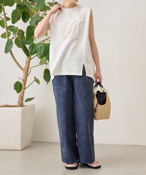 LIVETART(リヴェタート)の「BA刺繍カットソー(Tシャツ/カットソー・レディース・グレー/ホワイト・FREE)」の21枚目の写真