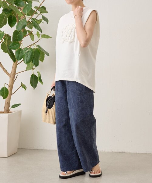 LIVETART(リヴェタート)の「BA刺繍カットソー(Tシャツ/カットソー・レディース・グレー/ホワイト・FREE)」の22枚目の写真