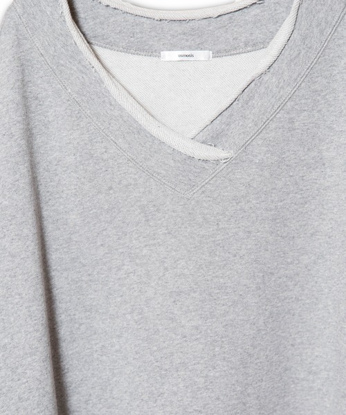 OSMOSIS（オズモーシス）の「裏毛Vネックプルオーバー（Tシャツ/カットソー・レディース・チャコール/ライトパープル/グレー・ONE SIZE）」の12枚目の写真